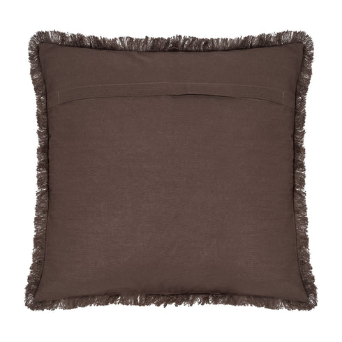 Freya, Cushion Cover, H50xW50cm, Dark Taupe, Fringes